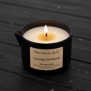 Lavender Driftwood Massage Candle - Black